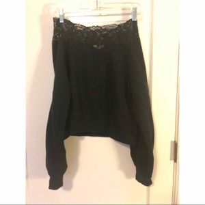 NWT Lace-top Crop Sweater